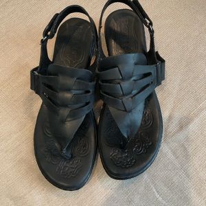 Born Black Leather Sandals